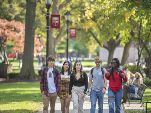 students on campus