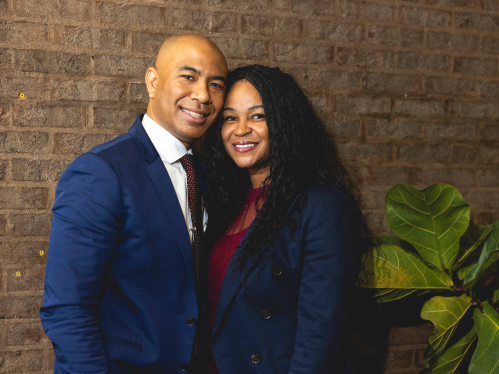Vaughn Calhoun and Tamara Nelson Calhoun seated together