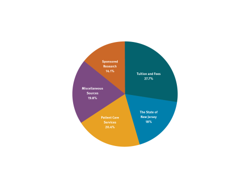 Pie chart of Rutgers FY25-26 revenue