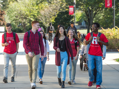 Students walk on campus