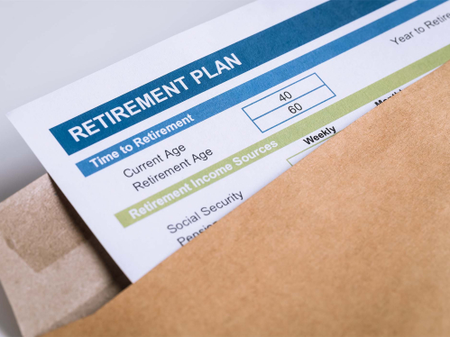 paper indicating retirement plan