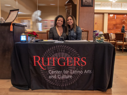 Saskia Leo Cipriani (left) with a student employee from the Center for Latino Arts and Culture