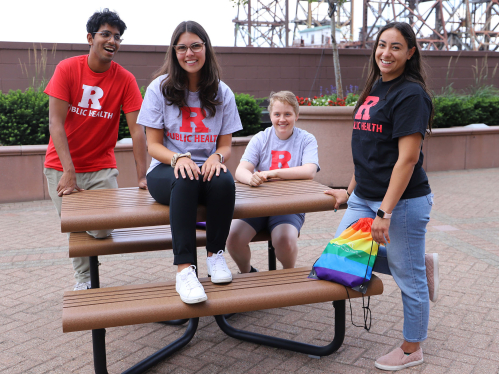Rutgers school of public health students sitting at a table