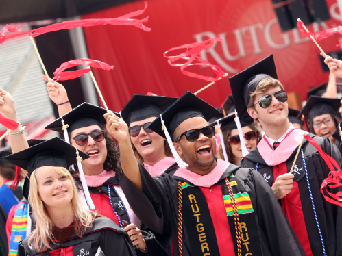 A group of graduating Rutgers students