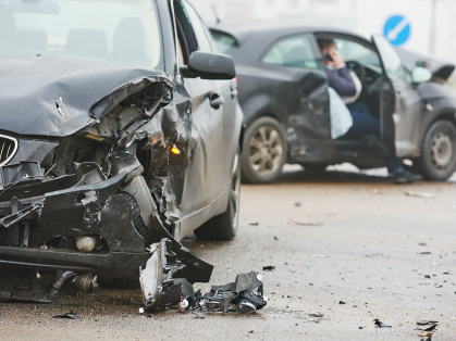 Photo of a car crash 