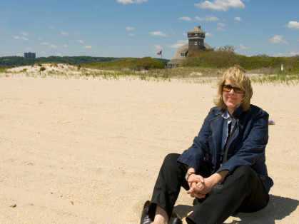 Linda Bassett on the beach 