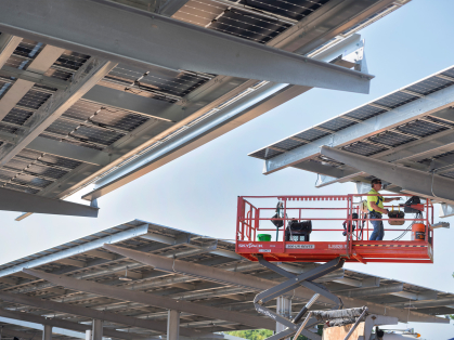 Solar panel construction at Rutgers