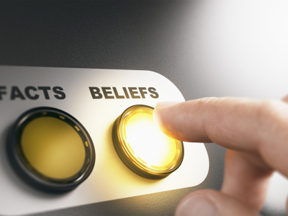 Two buttons labled facts and beleifs