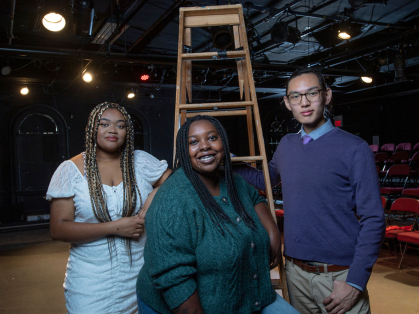 Cabaret Theatre’s Uchenna Agbu, Livingston Theater Company’s Kira Harris, and College Avenue Players’ Kyle Cao. 