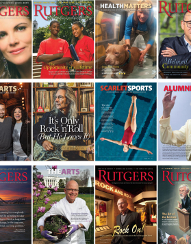 18 Rutgers Magazine pages from various issues