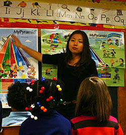 Yaejee Hannah Hong teaching one of her classes