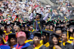 students in graduation robes