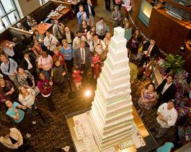 The world's largest gluten-free cake, weighing nearly a ton, makes its debut in Washington, DC.