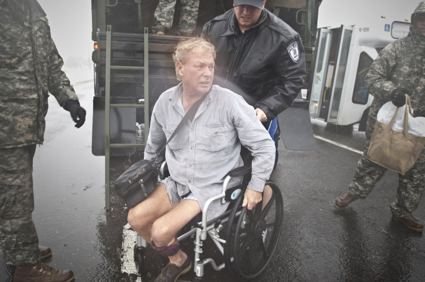 Image of National guard evacuating residents in Manahawkin after superstorm Sandy