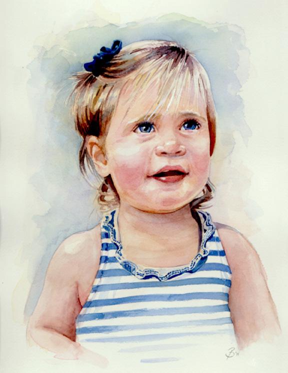 Meulener watercolor of his niece.