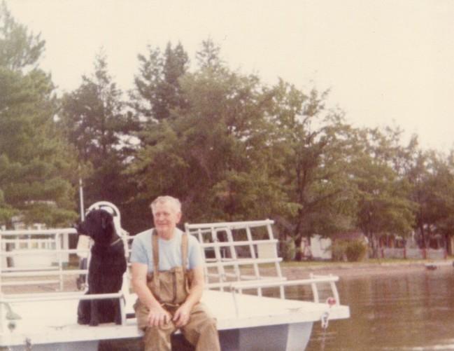 Franklyn Swantek on his pontoon boat
