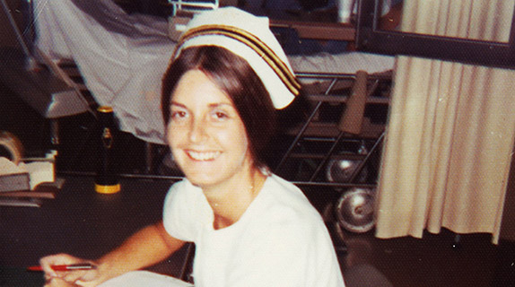 Aline Holmes while serving in the U.S. Navy Reserves Corps