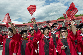 students at commencement