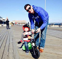 Ryan Hansen with his son