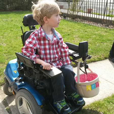 Chase collecting Easter Eggs