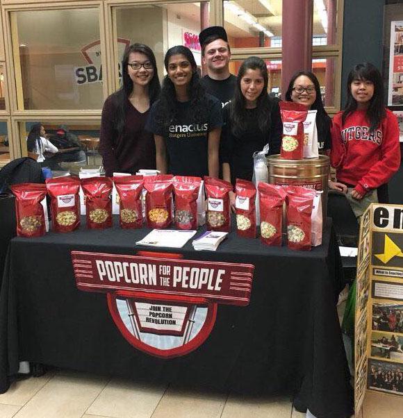 Enactus members at Popcorn for the People event