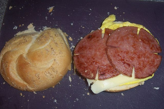 Taylor ham/pork roll sandwich