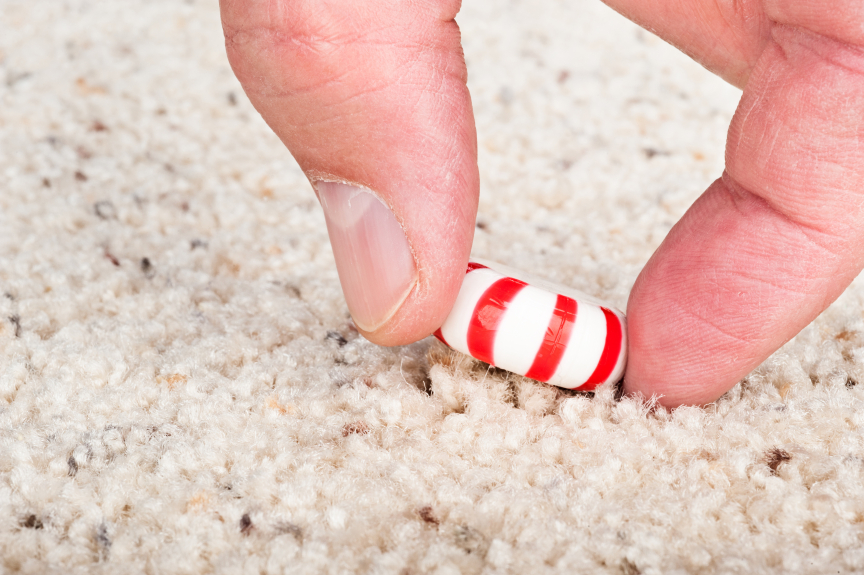 Candy on carpet