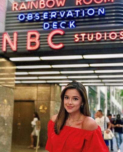 Tsirkin In Front of the Entrance To NBC Studios At 30 Rockefeller Plaza in New York