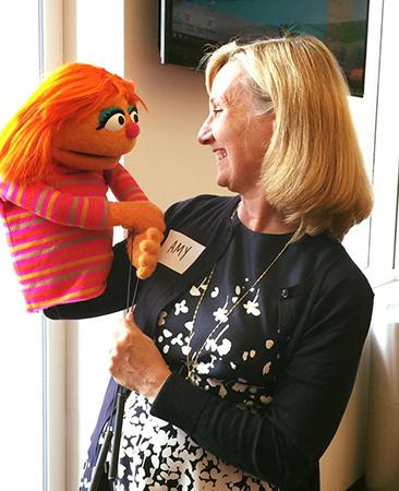 Amy Jordan with muppet