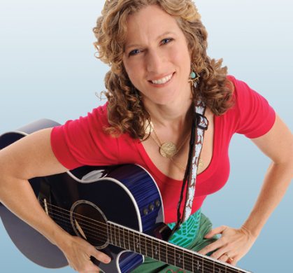 Laurie Berkner with guitar