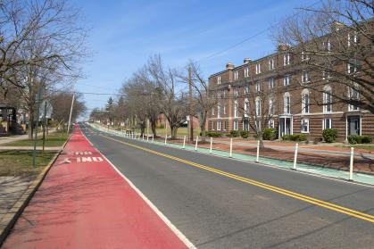 Empty College Avenue at Rutgers-New Brunswick