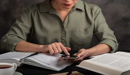 Girl studying