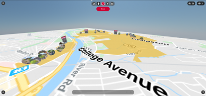 a virtual map of the College Ave campus