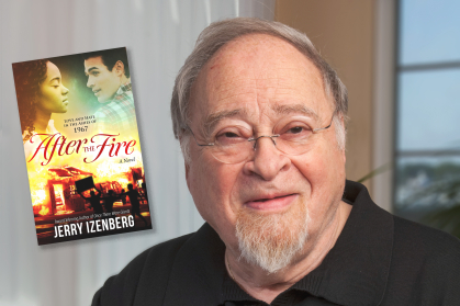 Jerry Izenberg with his first novel