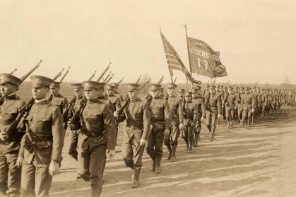 Rutgers students training to serve in World War I