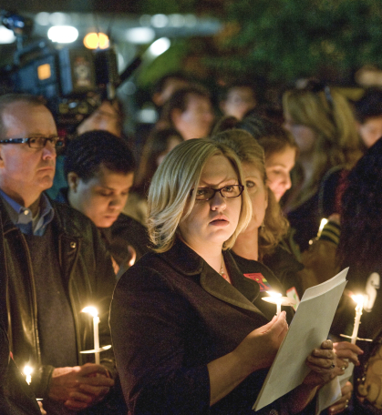 Following Tyler Clementi’s death on September 22, 2010, students and other community members gathered for a vigil at Rutgers University–New Brunswick.