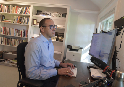 Holloway conducting most of his official business from the president’s residence.