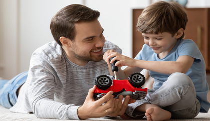 Father playing with son