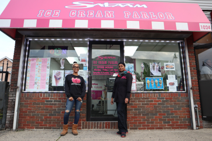 Shikhana Muhammad, owner of Salaam Ice Cream Parlor, with daughter Shakira McKnight