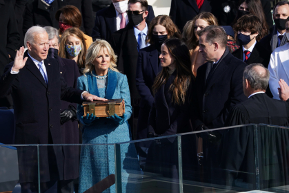 Biden taking oath at 2021 inauguration