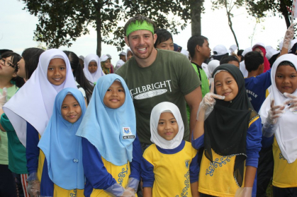 Charles Hornstra with his students in Malaysia