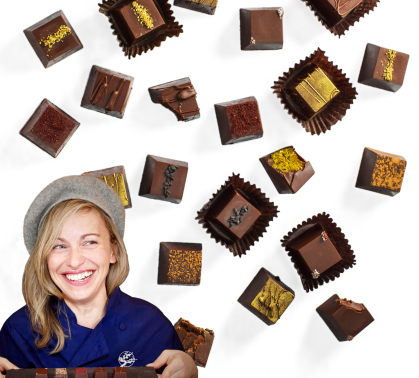 Miléne Jardine RC’04, RBS’04 with chocolates