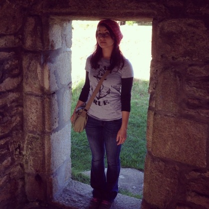 Lauren M. Seyler in an old stone cottage in France