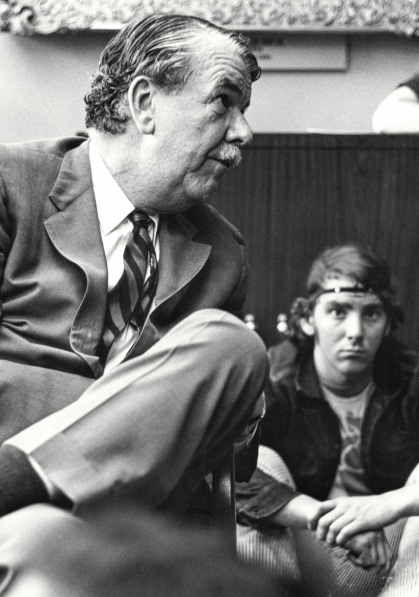 Mason Gross with students during late 1960's
