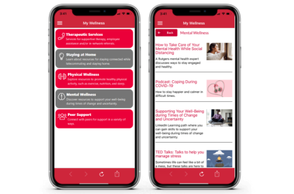 My Wellness app for Rutgers employees on mobile
