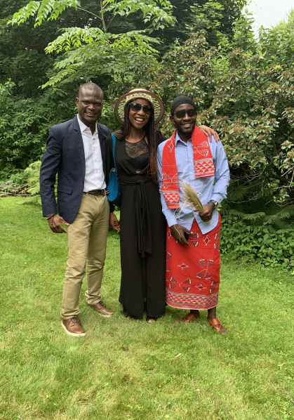 Alphonse, Nnete and Ismael at a Fellows BBQ