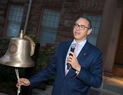 President Holloway rings Red Lion bell