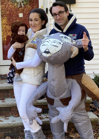 Ashley Koning and family during Halloween
