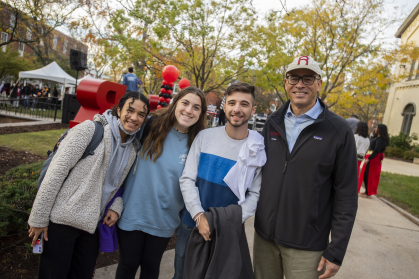 Holloway with students