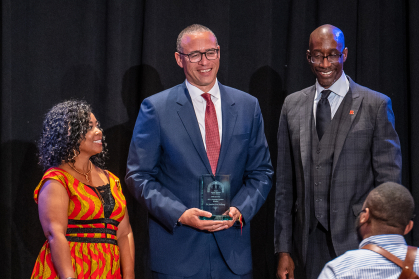 Photography by nick romanenko, John L. Marshallall, who is the president of the organization, and alumnus Jeffrey Robinson.